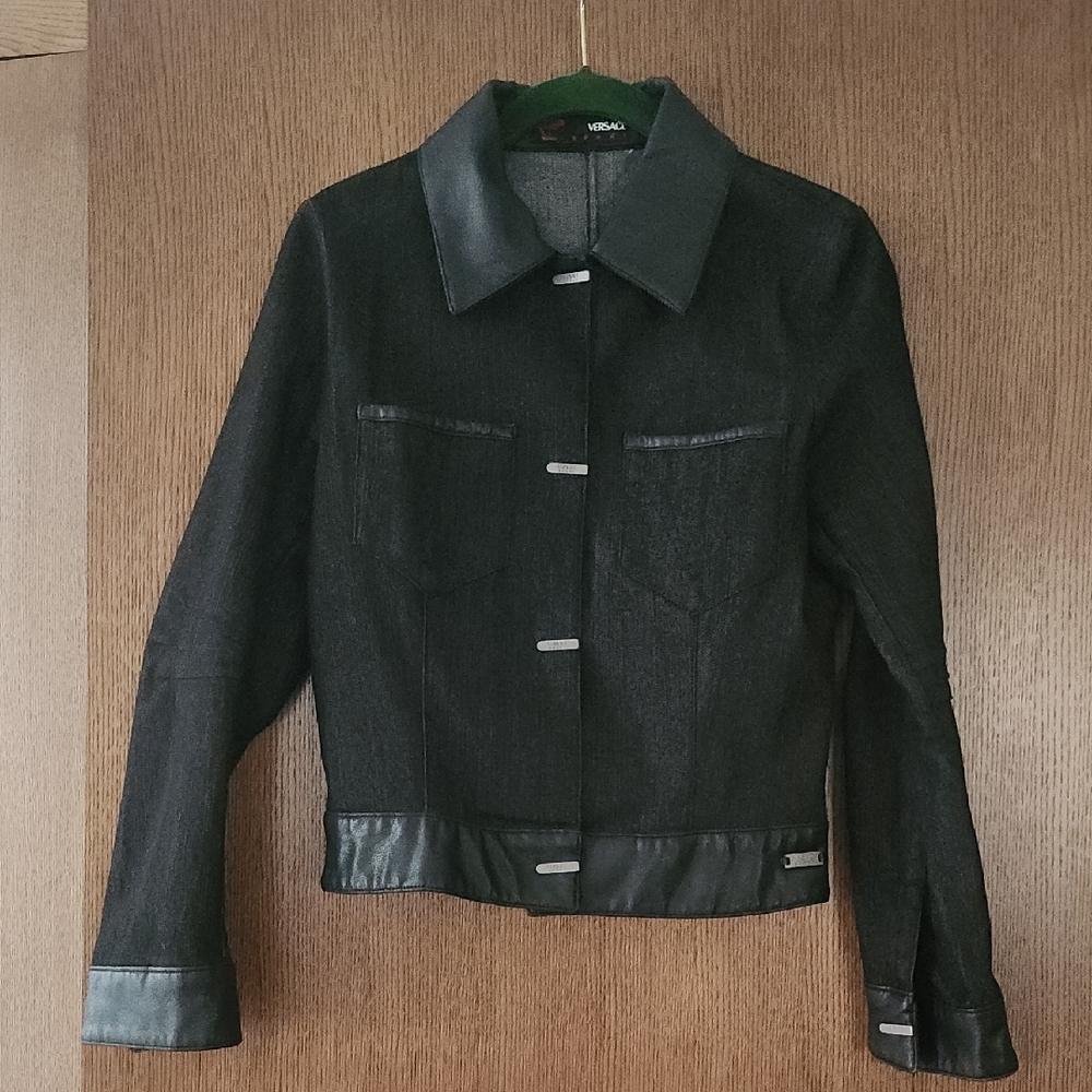 Versace Sport Denim And Leather Jacket